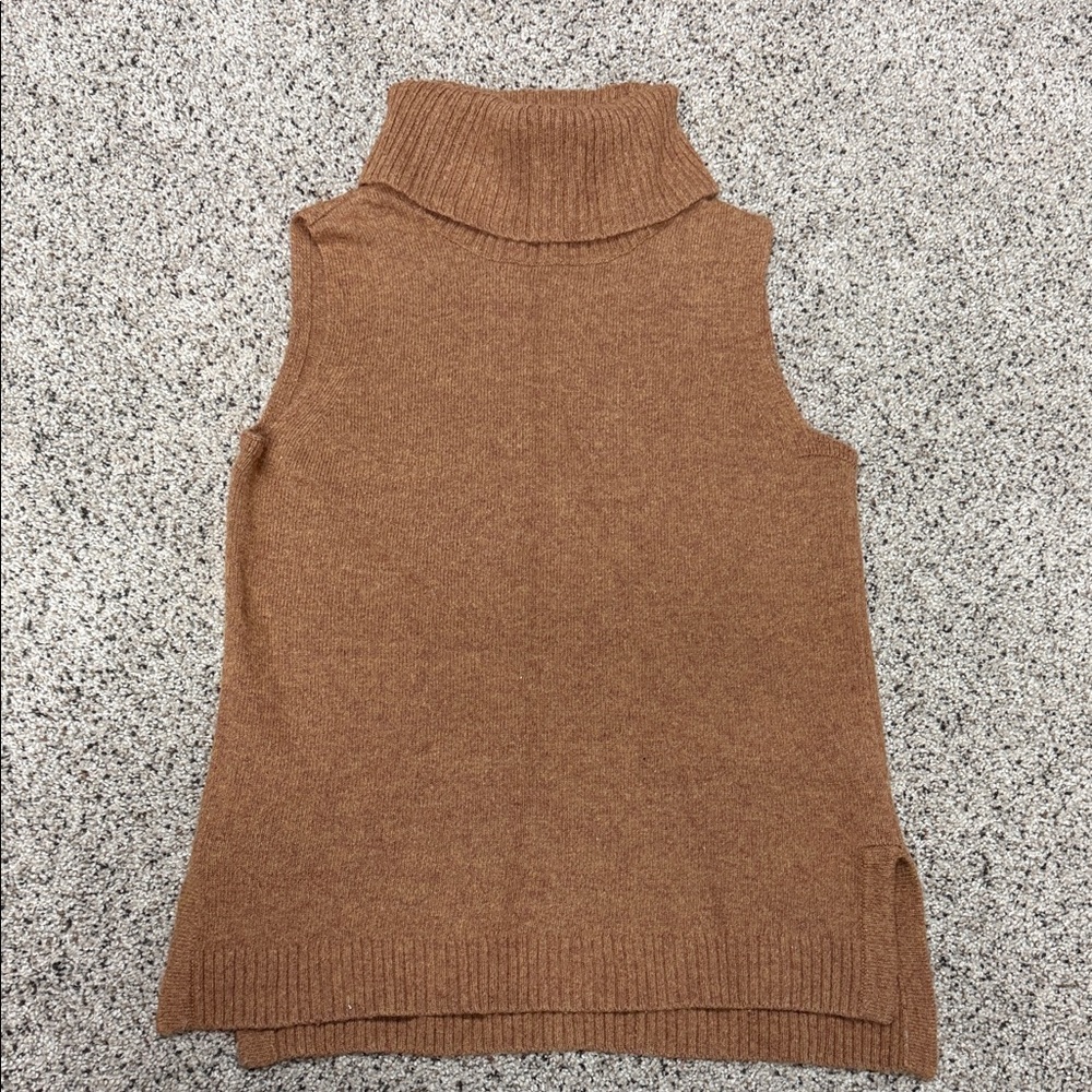 J. Crew Camel Sleeveless Turtleneck Sweater